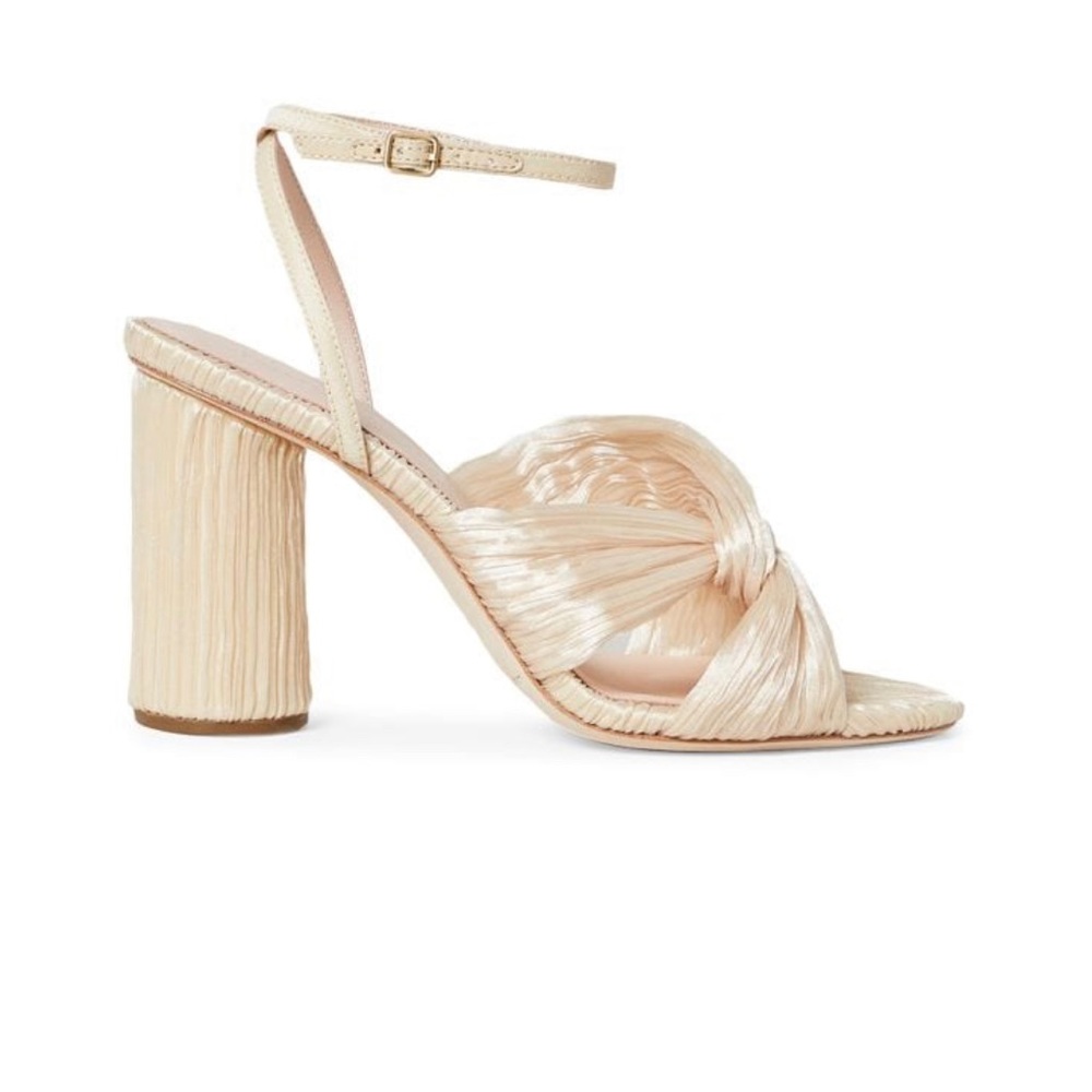 Loeffler Randall Reed twisted sandal in ivory. Size 6.5